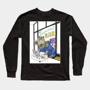 Capybara at the cafe Long Sleeve T-Shirt